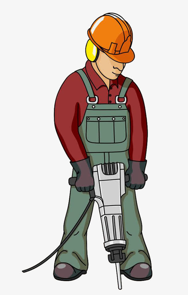 关键词 : 安全帽,手提钻,卡通工人,建筑红衣工人,卡通漫画人物,职业
